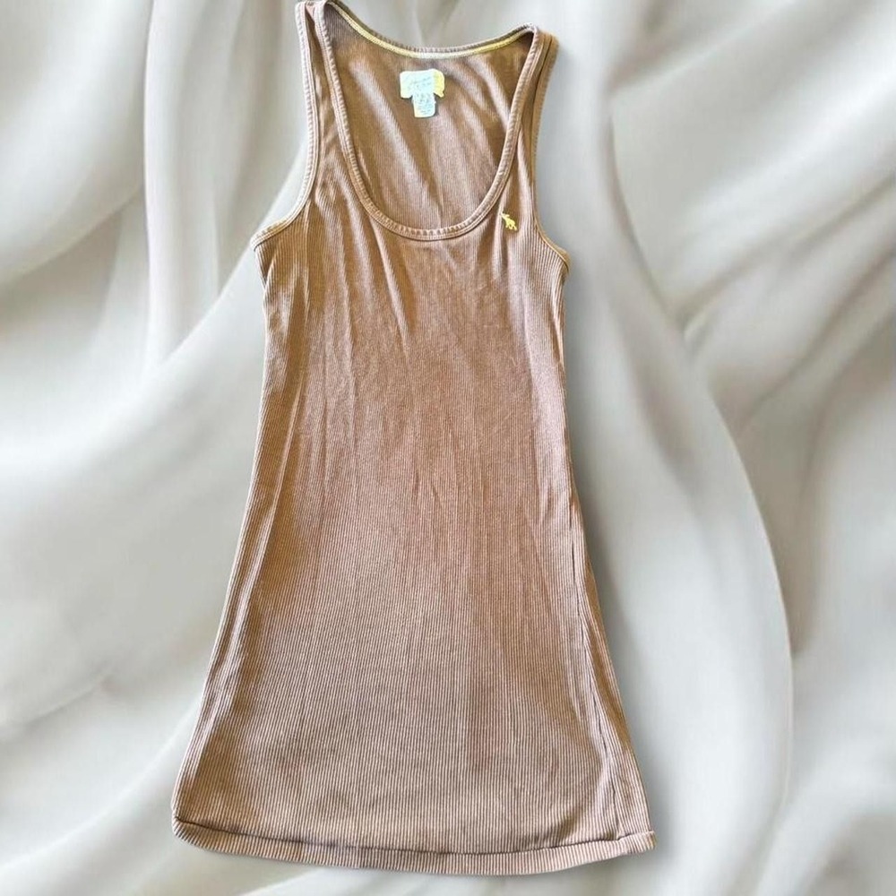 Y2K vintage Abercrombie & Fitch brown embroidered tank top brown